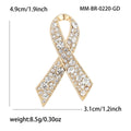 Crystal Awareness Ribbon Brooch In Six Colorways Decorative Lapel Pin view 6