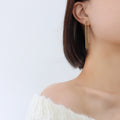 Multi-Strand Ball Chain Tassel Drop Stud Earrings Metal view 4