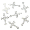 Crystal-Accented Gold Silver Cross Alloy Pendant Components in 2 Styles view 3