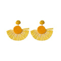Woven Flower Drop Earrings in Four Bright Designs Fashion Jewelry view 5