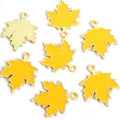 Colorful Maple Leaf Enamel Metal Charms, 18 Colorways view 12