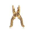 Skull Detail Pliers Brooch Antique Gold and Silver view 1