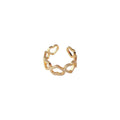 Gold Open Adjustable Linked Multi Heart CZ Band Ring view 5