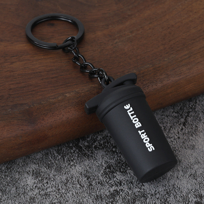 Fitness Barbell and Weight Plate Metal Keychain Gym Bag Charm