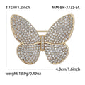 Pavé Crystal Butterfly Brooch With Polished Metal And Sculpted Decorative Details view 7