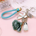 Fabric Rose, Flower, Leaf and Tassel Keychains in Four Colors view 9