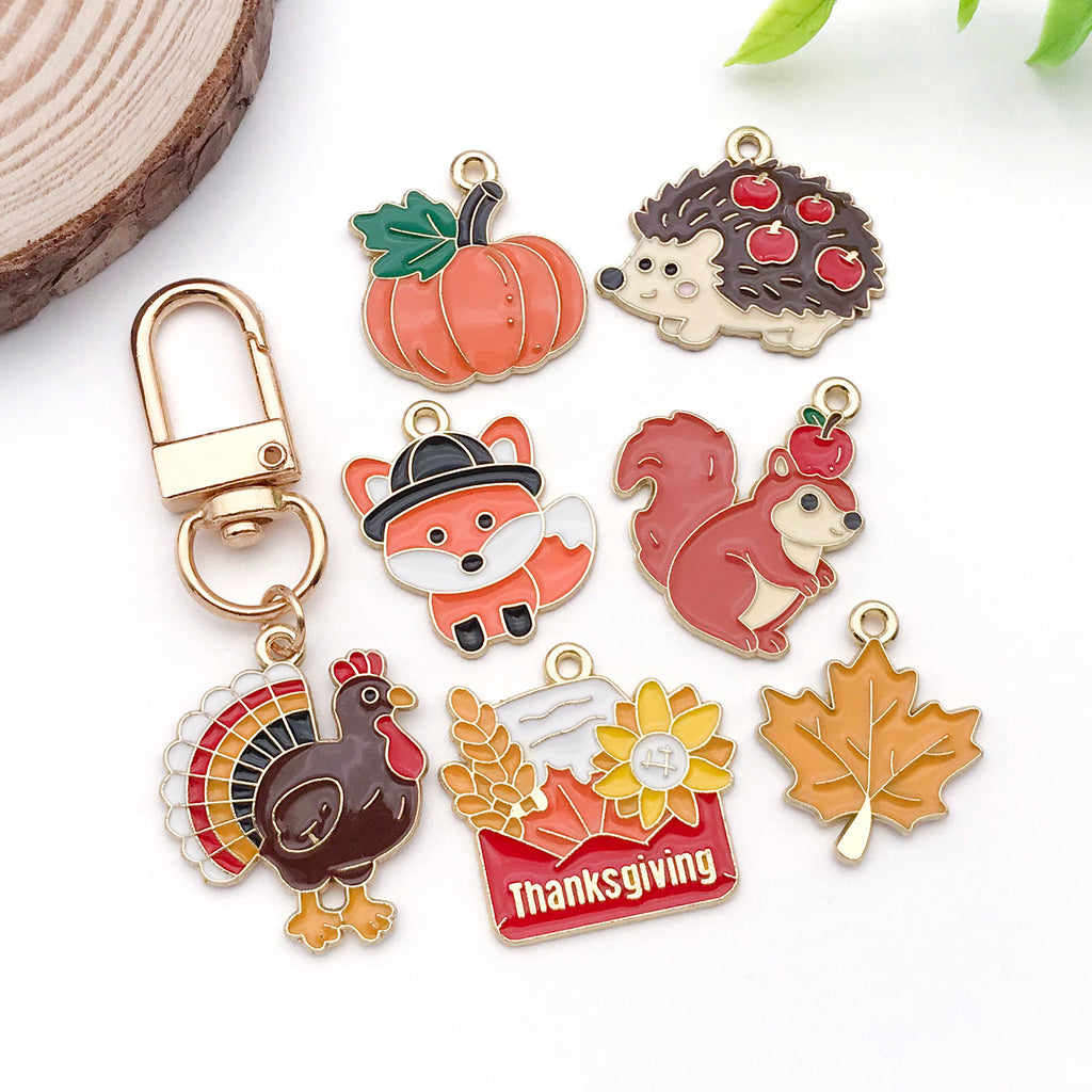 Zinc Alloy Thanksgiving Cartoon charm pendant for DIY bracelet necklace keychain making