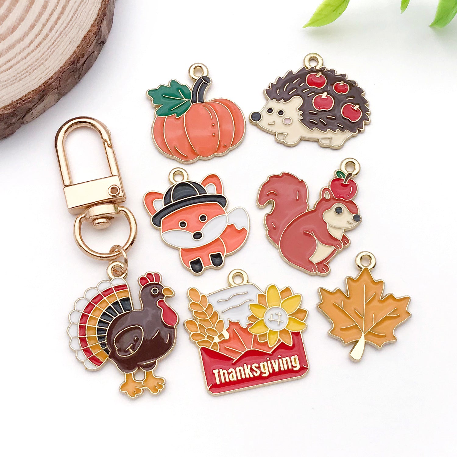 Zinc Alloy Thanksgiving Cartoon charm pendant for DIY bracelet necklace keychain making