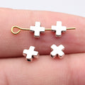6x5.8x2.8mm 0.28g Multicolor Zinc Alloy Cross Loose Metal Beads with Small Hole for Bracelet Necklace Making