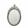 Ornate Oval Bezel Pendant Tray in Antique Bronze Tone view 3