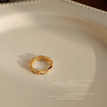 Gold Tone Clear Rectangle Stone And Chain Link Ring For Women view 3