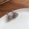 Filigree Bell Drop Earrings in Gold Tone and Silver Tone view 7