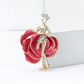 Enamel Dancer On Flower Brooch In 2 Color Variants view 4