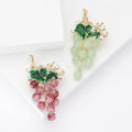 Beaded Grape Cluster Brooch in Green or Purple Cluster Pin view 1