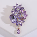 Crystal Leaf Cluster Drop Brooch Gold Tone Four Colors view 7