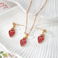 Enamel Fruit Plant Stud Earring Necklace Sets 7 Motifs view 12