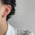 Open Heart Outline Stud Earrings Silver Gold Metal Options view 2