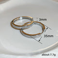Silver Tone Large Channel Clear CZ Hoop Earrings Pair view 4