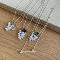 Delicate Grape Cluster Necklace with Pearl Bead Charms view 2