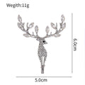 Gold Tone Silver Tone Reindeer Crystal Two Designs Metal Brooch Pin view 2
