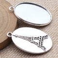 Eiffel Tower Oval Cabochon Pendant Setting Jewelry Making Component view 5