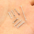 Silver Tone Double Loop Connector Bars in Six Textures and Sizes view 2