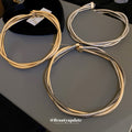 Multi-Strand Twisted Snake Chain Choker Gold Silver view 2
