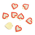 Enamel-Look And Crystal-Accented Black Gold Heart Alloy Charms in 12 Styles view 7