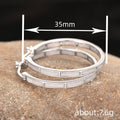 Rectangular Blue Inlay Hoop Earrings In Gold And Silver Tones view 4