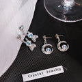 Silver Tone Moon and Astronaut Novelty Dangle Earrings view 2