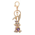 Rhinestone Rabbit Keychain Bow Crystal Gem Metal Charm view 5