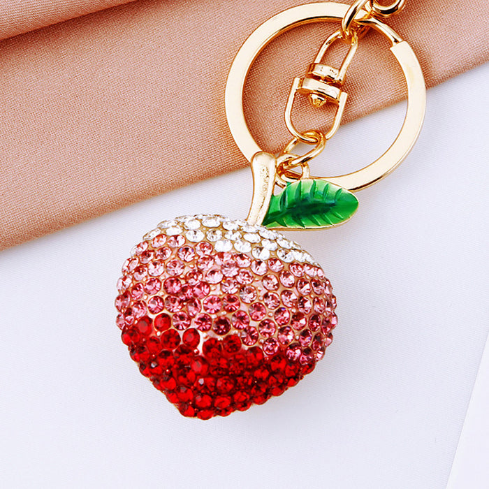 Gradient Peach Keychains with Plain Pink Red and Sky Blue Loop Options