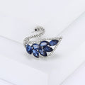 Crystal Swan Brooch With Layered Marquise Stone Wings view 6