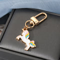 Gold Tone Colorful Enamel Unicorn Clip Keychains in Six Designs view 8