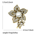 Crystal Lily Brooch With Pearl Center and Branch Drop view 5