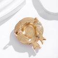 Gold Tone Flower Pearl Look Metal Brooch Pin 3.8 x 5 cm view 3