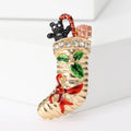 Christmas Stocking Brooch with Gifts and Green Bow view 6