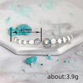 Silver Moon Phase Ear Climber Studs Iridescent Cabochon view 4