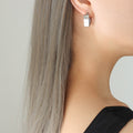 Open Heart Hollow Hoop Earrings Gold Or Steel Latch view 6