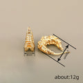 Gold Tone Woven Braided Texture Latch Hoop Earrings view 4