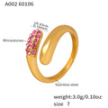 Open Bypass Rhinestone Tip Ring Pink Green White Tones view 10