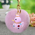 Jeweled Duck Keychains with Pom Pom and Plain Color Options view 10