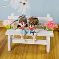 Sitting Couple Watermelon Resin Keychains Four Styles view 4