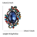 Large Oval Crystal Scroll Brooch in Six Jewel Tone Colors view 7