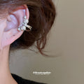 Silver Pearl Crystal Ear Cuff Pair Decorative Jewelry Design view 3