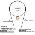 Black Cord Round Enamel Floral Pendant Necklace Styles view 8