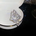Silver Pavé Geometric Statement Rings Five Open Shapes view 3
