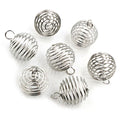 Gold and Silver Tone Open Spiral Ball Charm Pendants view 9