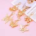 Hollow Multicolor Crystal Butterfly Keychain with Blue Center Panels view 4