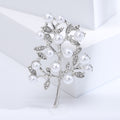 Gold Tone Berry Tree Brooch Rhinestone Leaf Accent Pin view 8